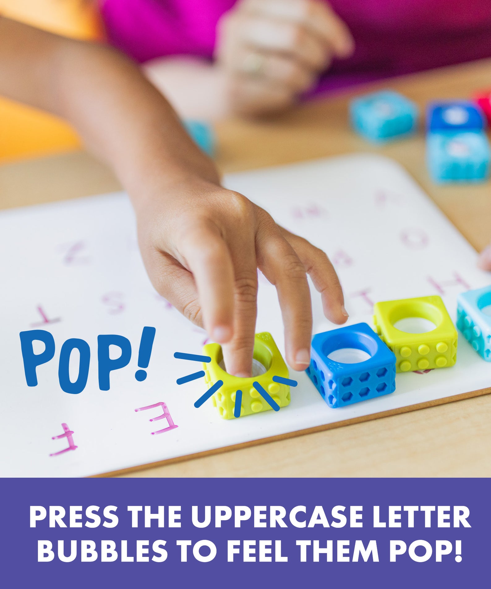 Learning Resources Alphabet BubbleBrix, Sensory Fidget ABC Learning Bricks, 42 Interlocking Alphabet Bricks in Carry Bucket, Ages 3+