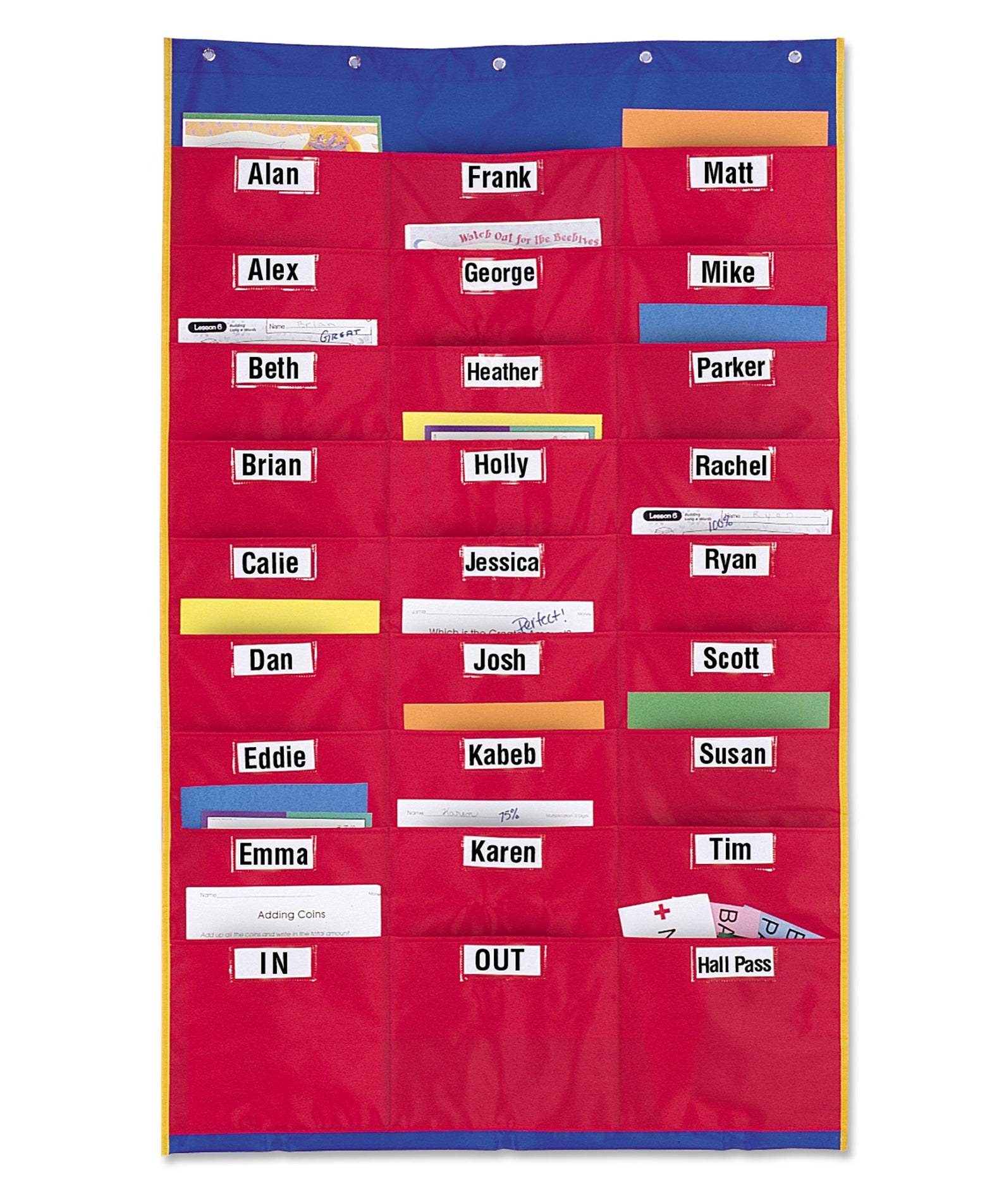 Learning Resources Organisation Station Pocket Chart, 27 Pockets for Organizing Homework, Notes, and Files, Includes Wipe-Clean Labels, Wall-Mountable, Classroom or Office Use