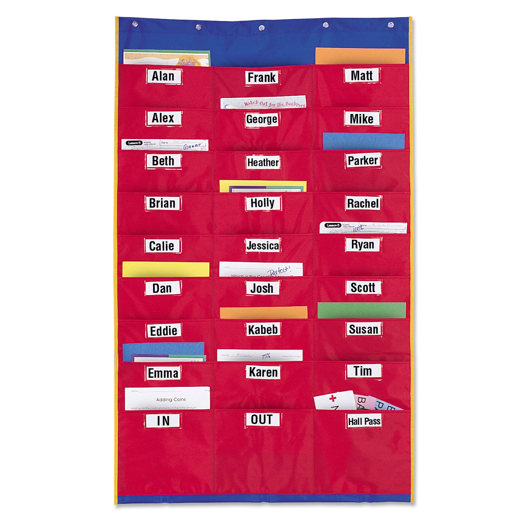 Learning Resources Organisation Station Pocket Chart, 27 Pockets for Organizing Homework, Notes, and Files, Includes Wipe-Clean Labels, Wall-Mountable, Classroom or Office Use